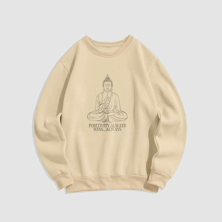 Sweat-shirt en polyester doublé polaire Buddha Stones Positivity Always Wins
