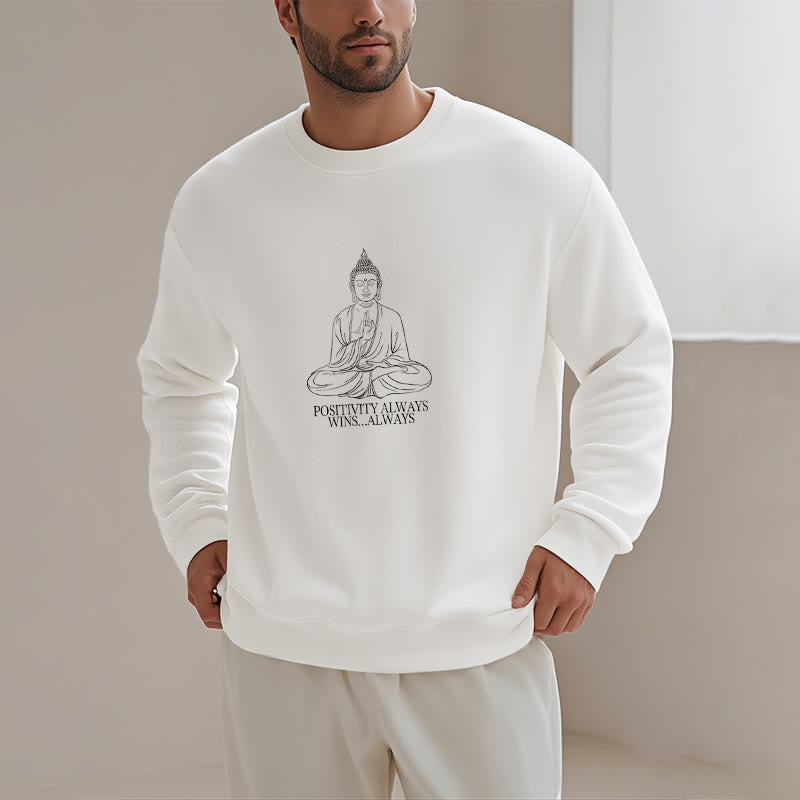 Sweat-shirt en polyester doublé polaire Buddha Stones Positivity Always Wins