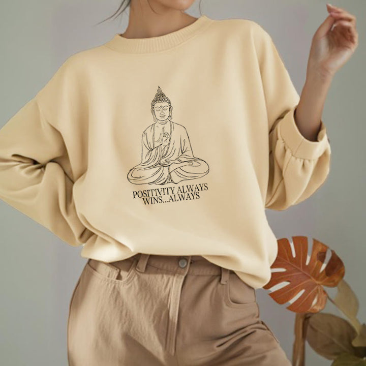 Sweat-shirt en polyester doublé polaire Buddha Stones Positivity Always Wins