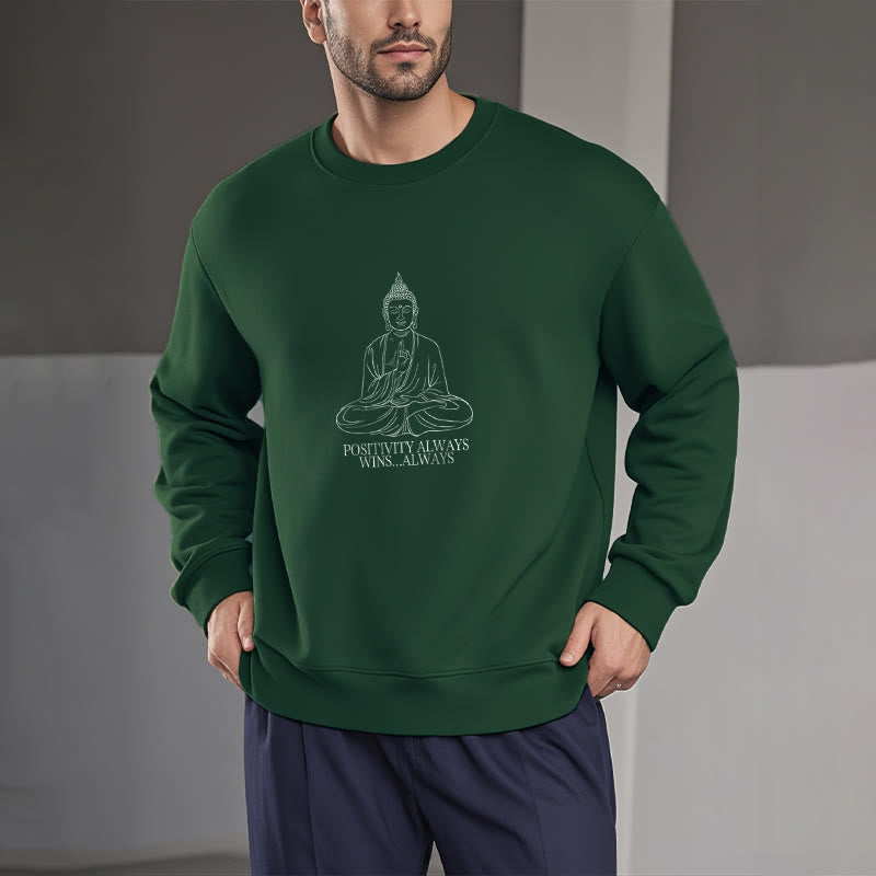 Sweat-shirt en polyester doublé polaire Buddha Stones Positivity Always Wins