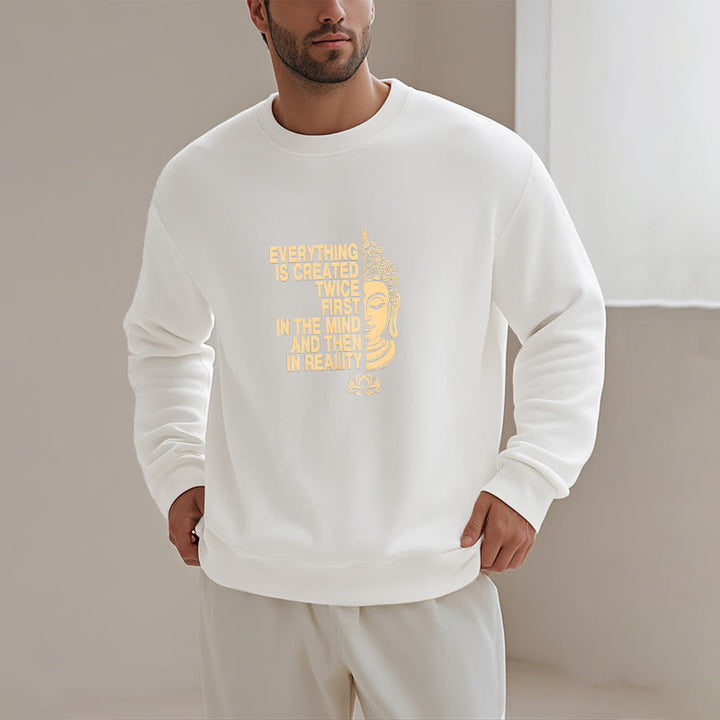 Sweat-shirt en polyester doublé polaire Buddha Stones Everything Is Created Twice