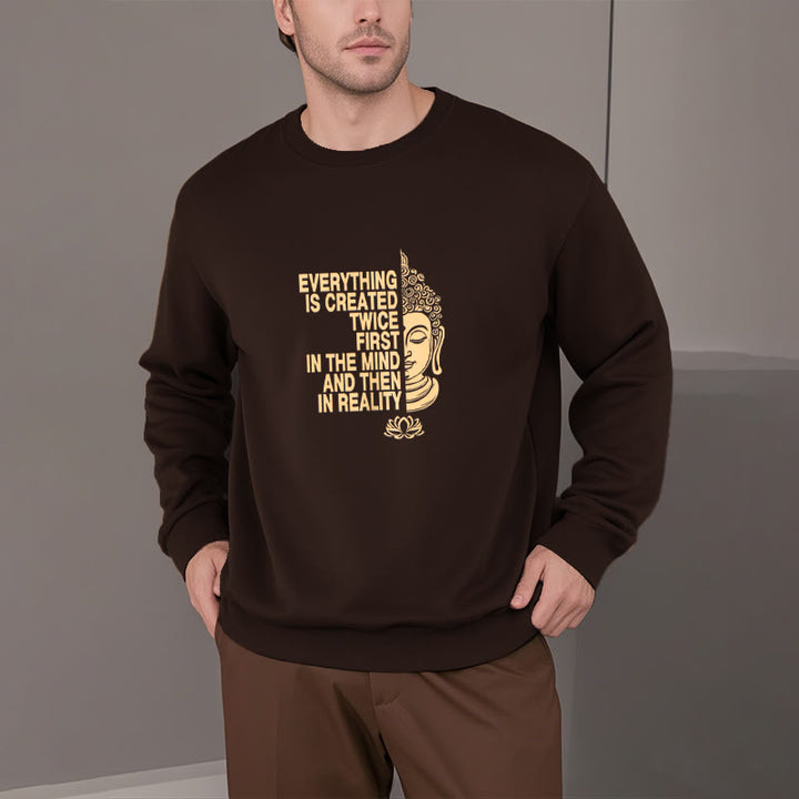Sweat-shirt en polyester doublé polaire Buddha Stones Everything Is Created Twice