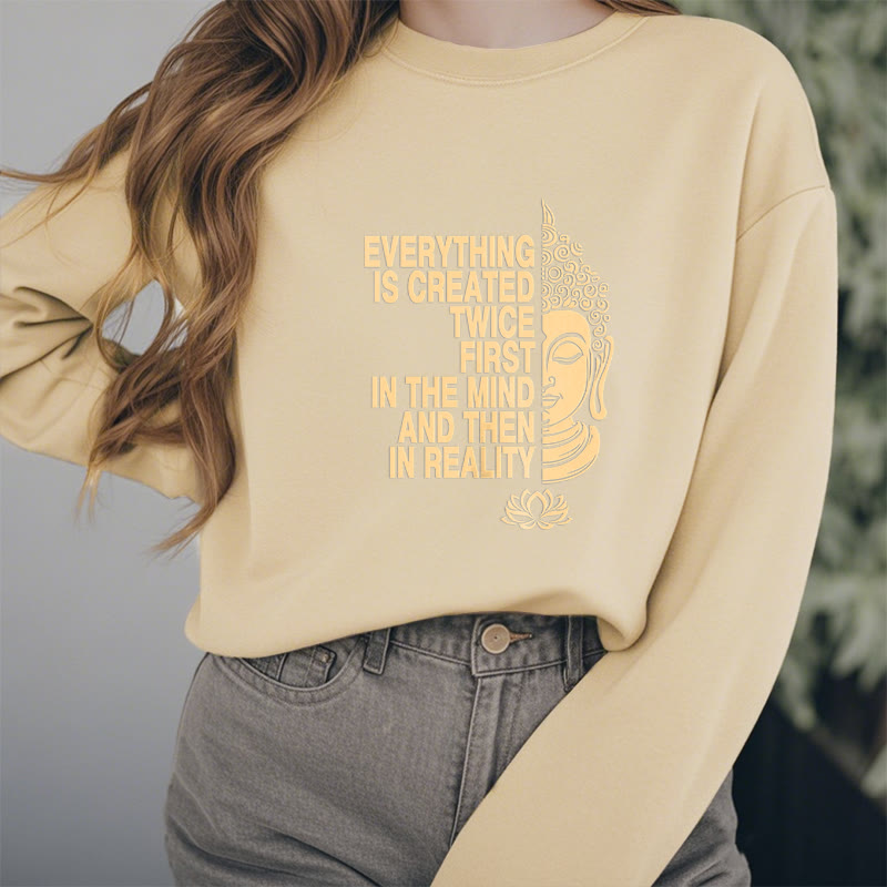 Sweat-shirt en polyester doublé polaire Buddha Stones Everything Is Created Twice