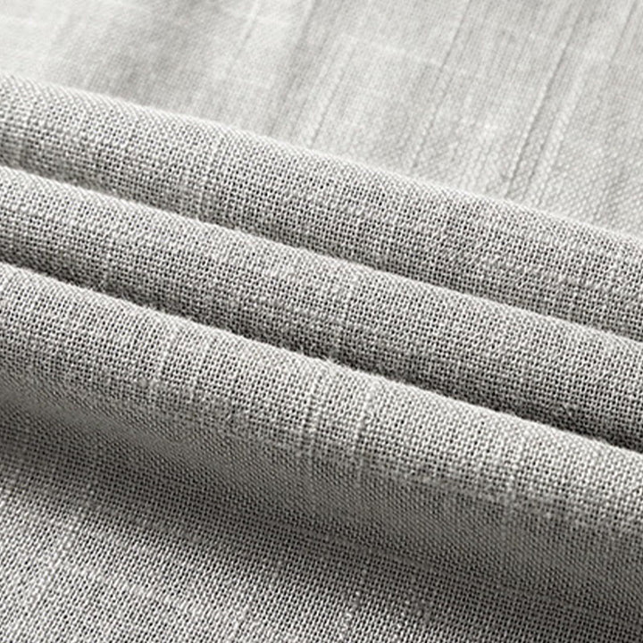 Chemise ample pour homme Buddha Stones, couleur unie, col cranté, manches courtes, confortable, bouton, chemise en coton et lin respirant - image 14