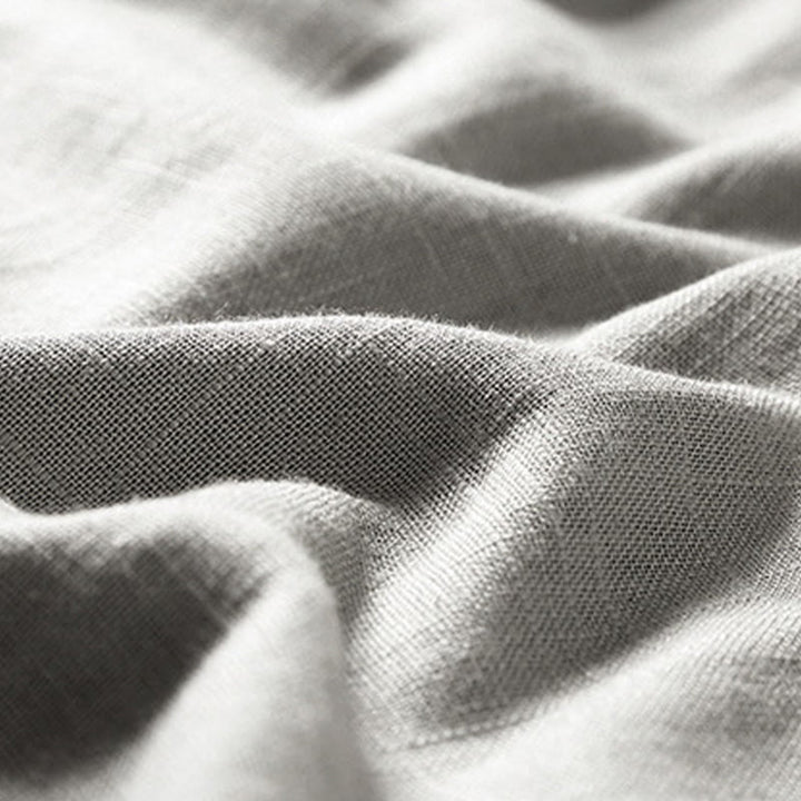 Chemise ample pour homme Buddha Stones, couleur unie, col cranté, manches courtes, confortable, bouton, chemise en coton et lin respirant - image 13