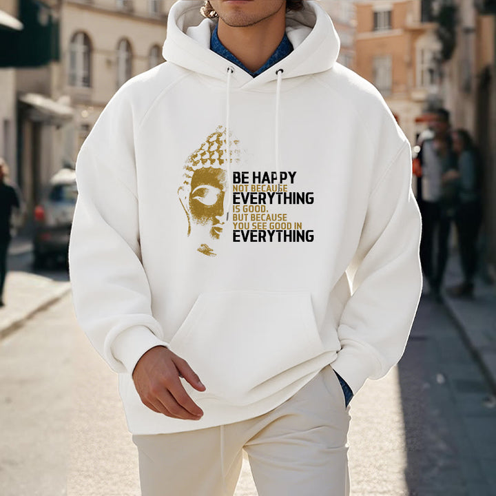 Sweat à capuche en polyester doublé polaire avec Buddha Stones que vous voyez de bon en toute chose
