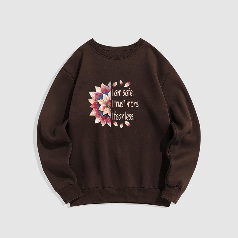 Sweat-shirt à col rond doublé en polaire Buddha Stones I AM SAFE