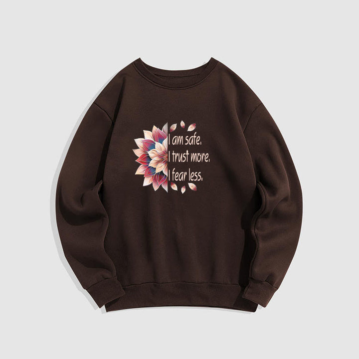 Sweat-shirt à col rond doublé en polaire Buddha Stones I AM SAFE