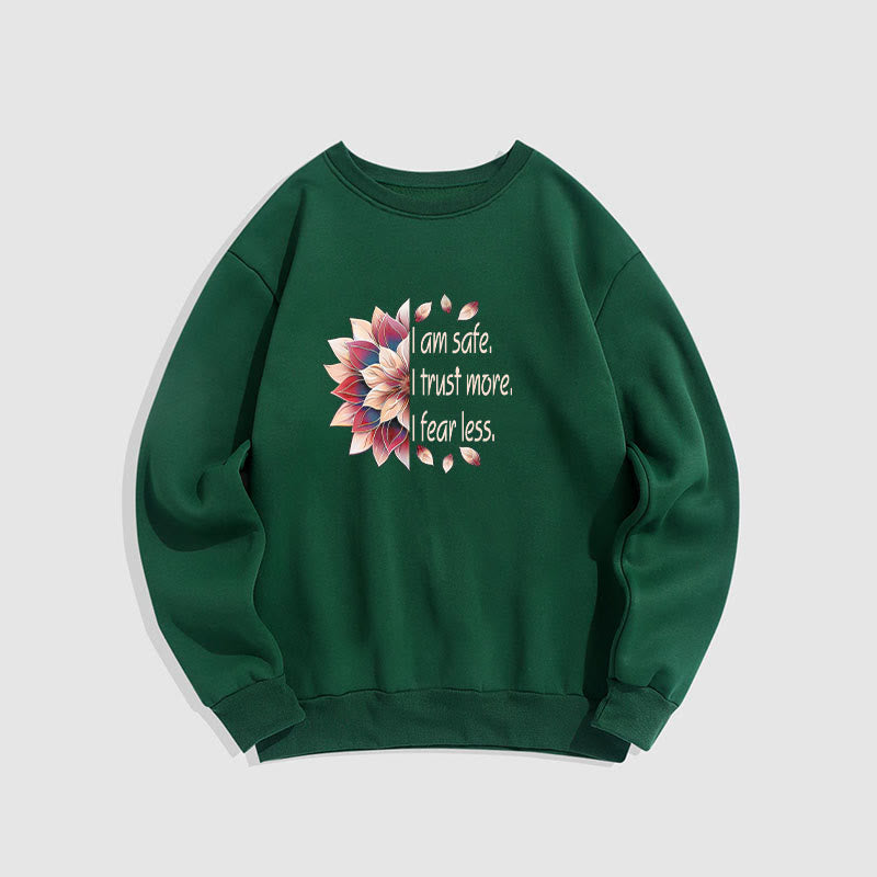 Sweat-shirt à col rond doublé en polaire Buddha Stones I AM SAFE