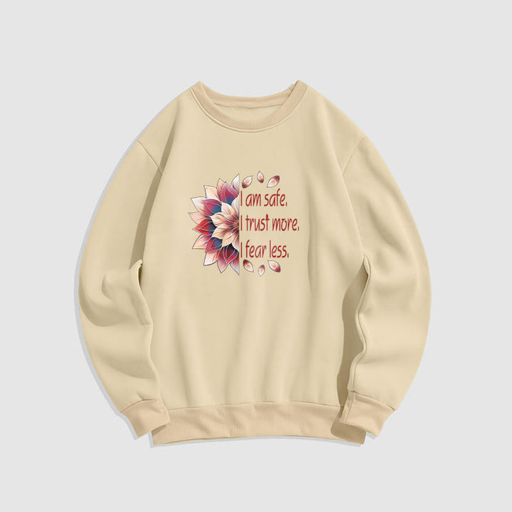 Sweat-shirt à col rond doublé en polaire Buddha Stones I AM SAFE