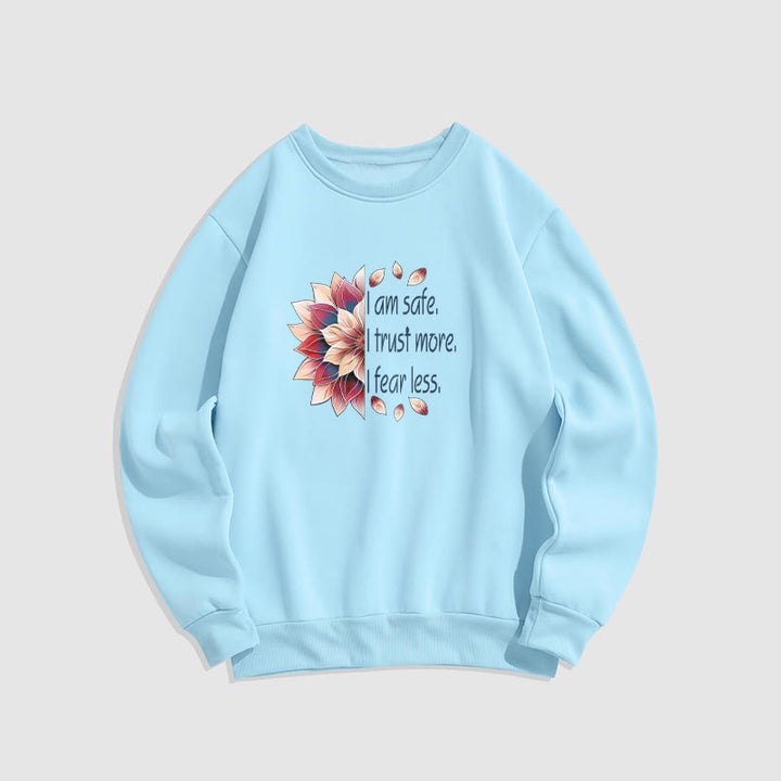 Sweat-shirt à col rond doublé en polaire Buddha Stones I AM SAFE