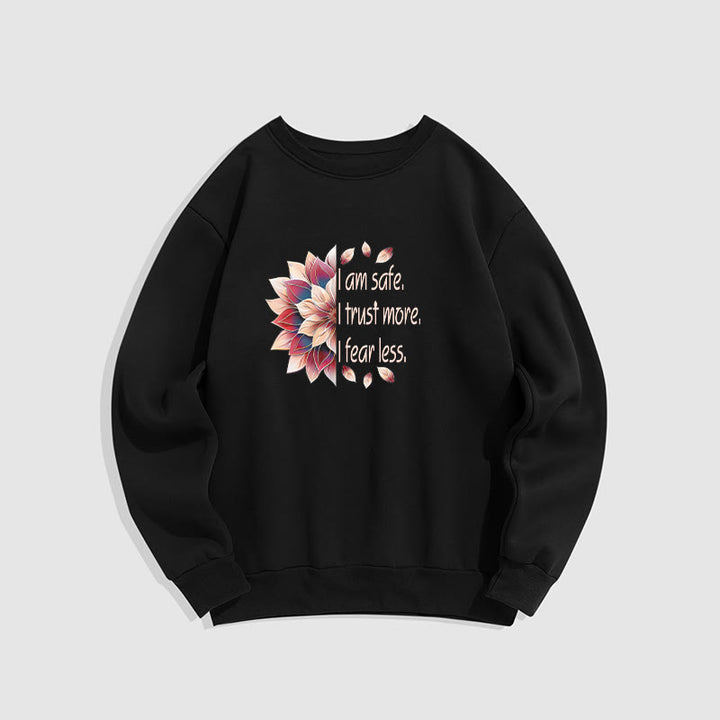 Sweat-shirt à col rond doublé en polaire Buddha Stones I AM SAFE