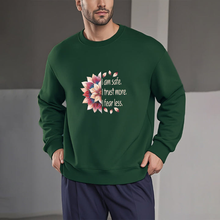 Sweat-shirt à col rond doublé en polaire Buddha Stones I AM SAFE