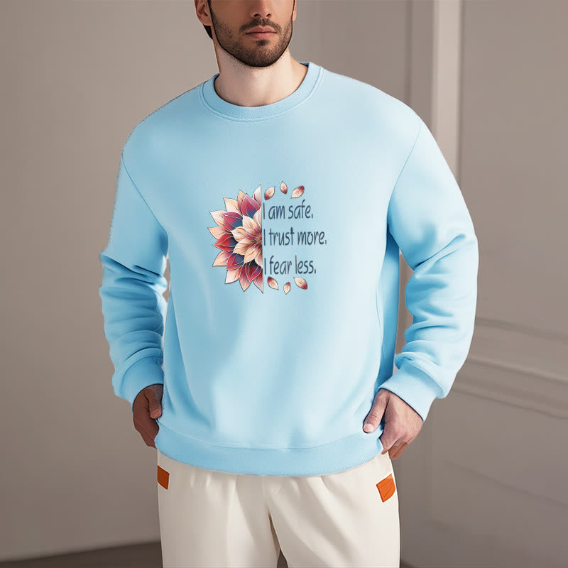 Sweat-shirt à col rond doublé en polaire Buddha Stones I AM SAFE