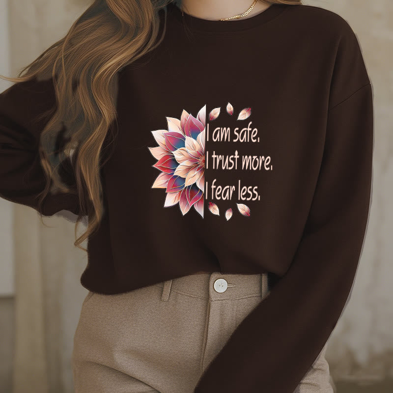 Sweat-shirt à col rond doublé en polaire Buddha Stones I AM SAFE