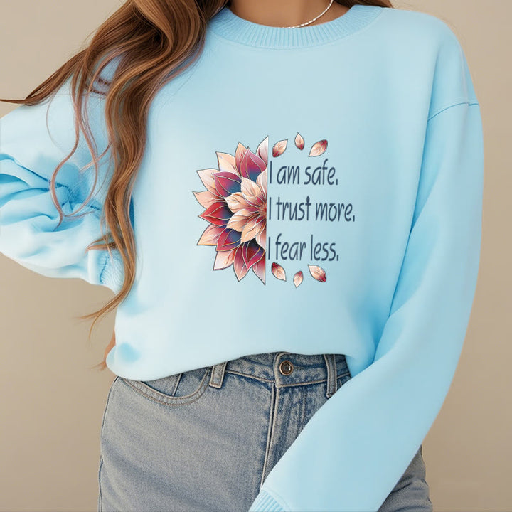 Sweat-shirt à col rond doublé en polaire Buddha Stones I AM SAFE