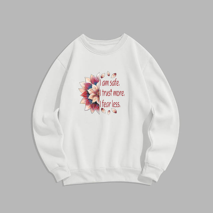 Sweat-shirt à col rond doublé en polaire Buddha Stones I AM SAFE