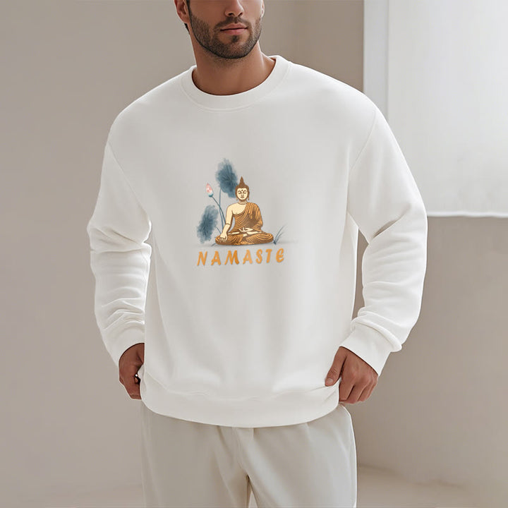 Sweat-shirt doublé Buddha Stones NAMASTE Buddha Lotus Leaf