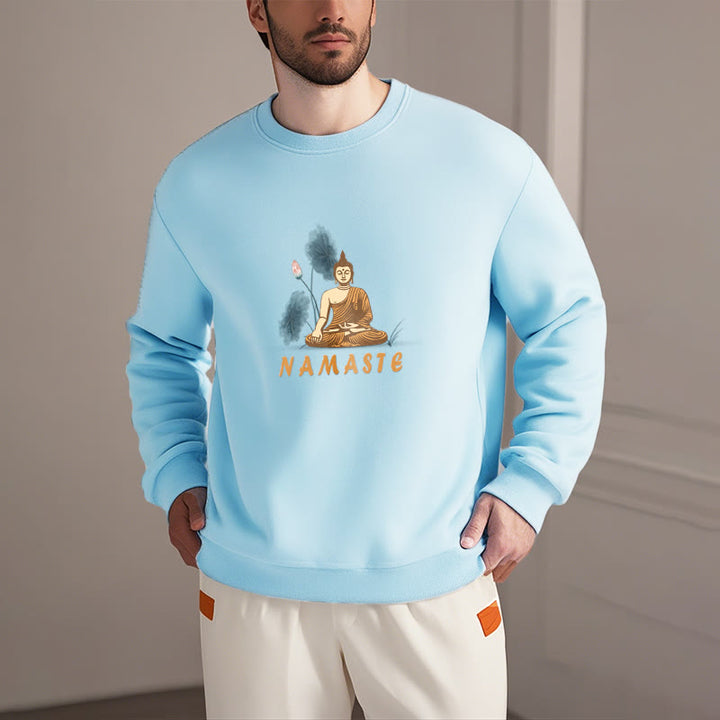 Sweat-shirt doublé Buddha Stones NAMASTE Buddha Lotus Leaf