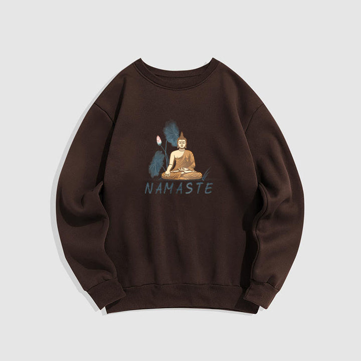 Sweat-shirt doublé Buddha Stones NAMASTE Buddha Lotus Leaf