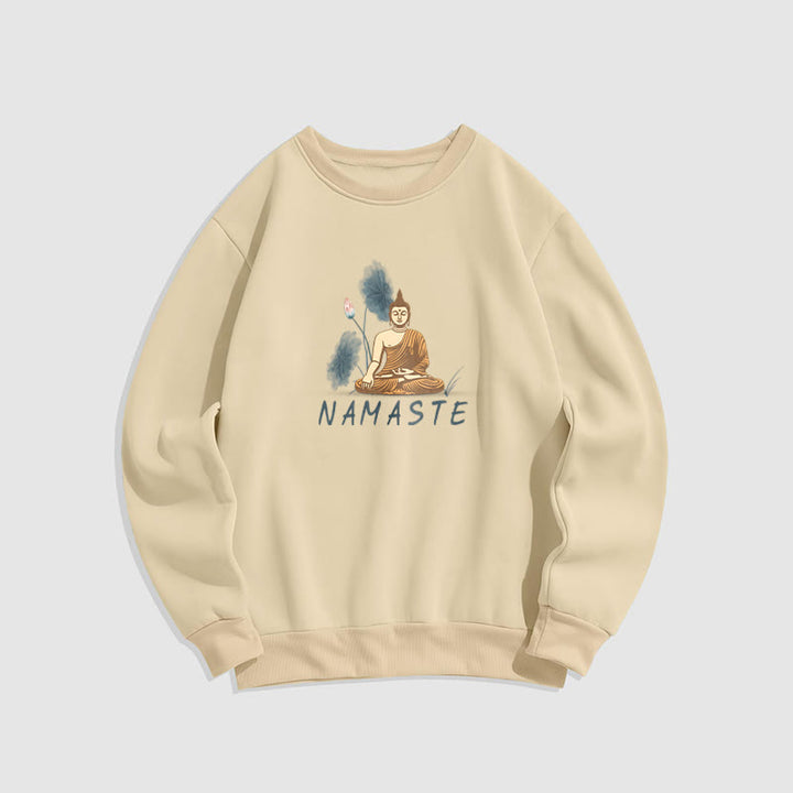 Sweat-shirt doublé Buddha Stones NAMASTE Buddha Lotus Leaf
