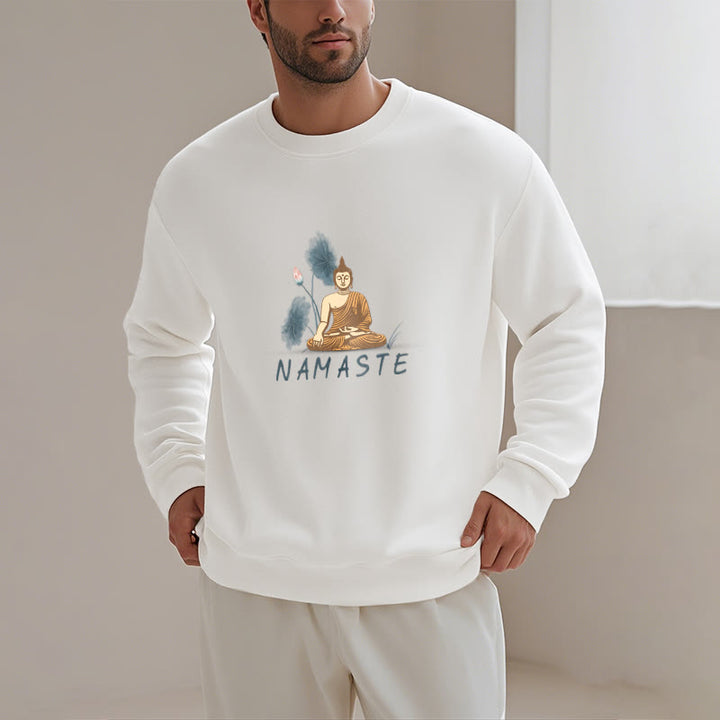 Sweat-shirt doublé Buddha Stones NAMASTE Buddha Lotus Leaf
