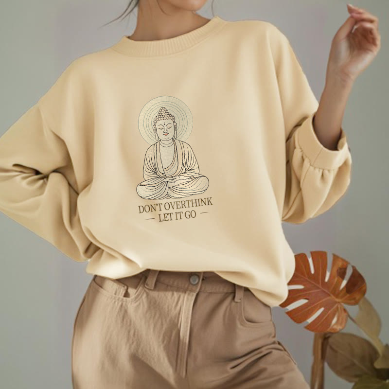 Sweat-shirt à col rond doublé polaire Buddha Stones DON'T OVERTHINK