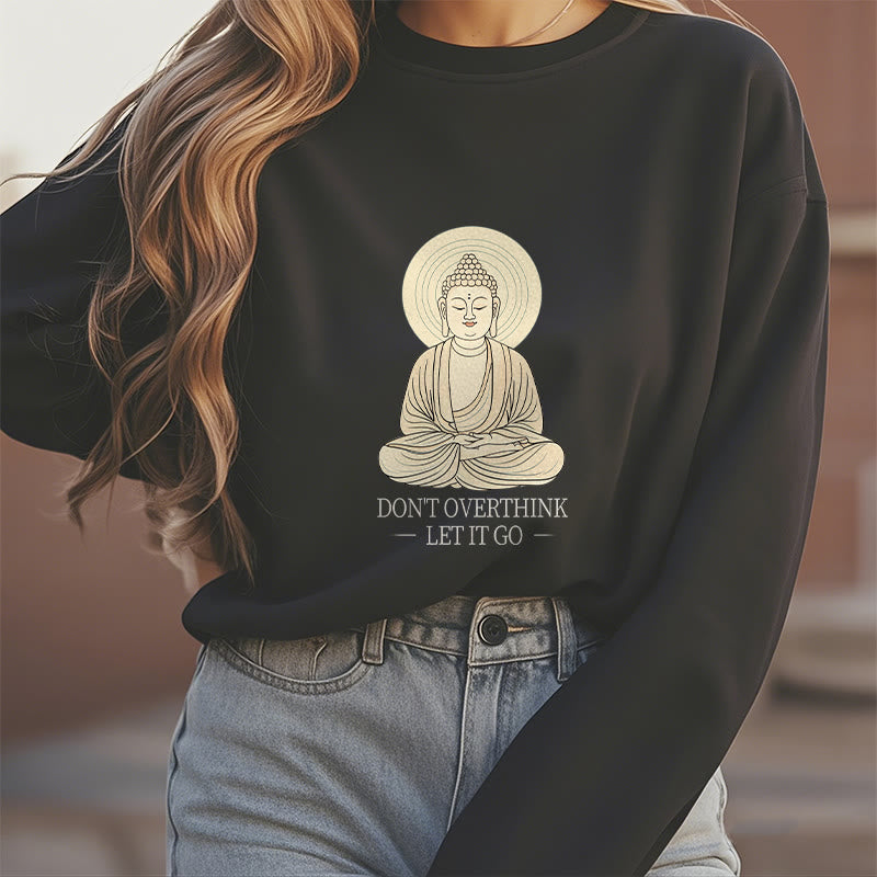 Sweat-shirt à col rond doublé polaire Buddha Stones DON'T OVERTHINK