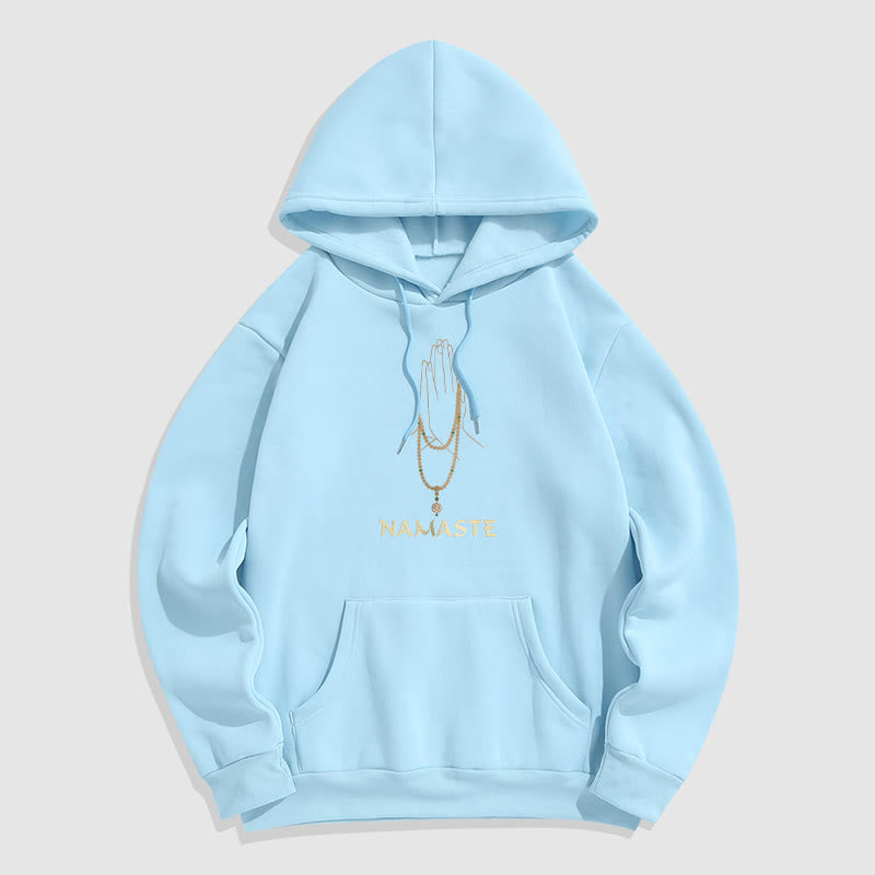 Sweat à capuche doublé en polaire polyester Buddha Stones NAMASTE