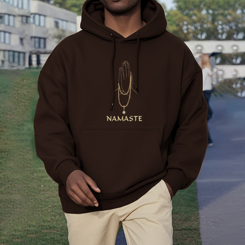 Sweat à capuche doublé en polaire polyester Buddha Stones NAMASTE