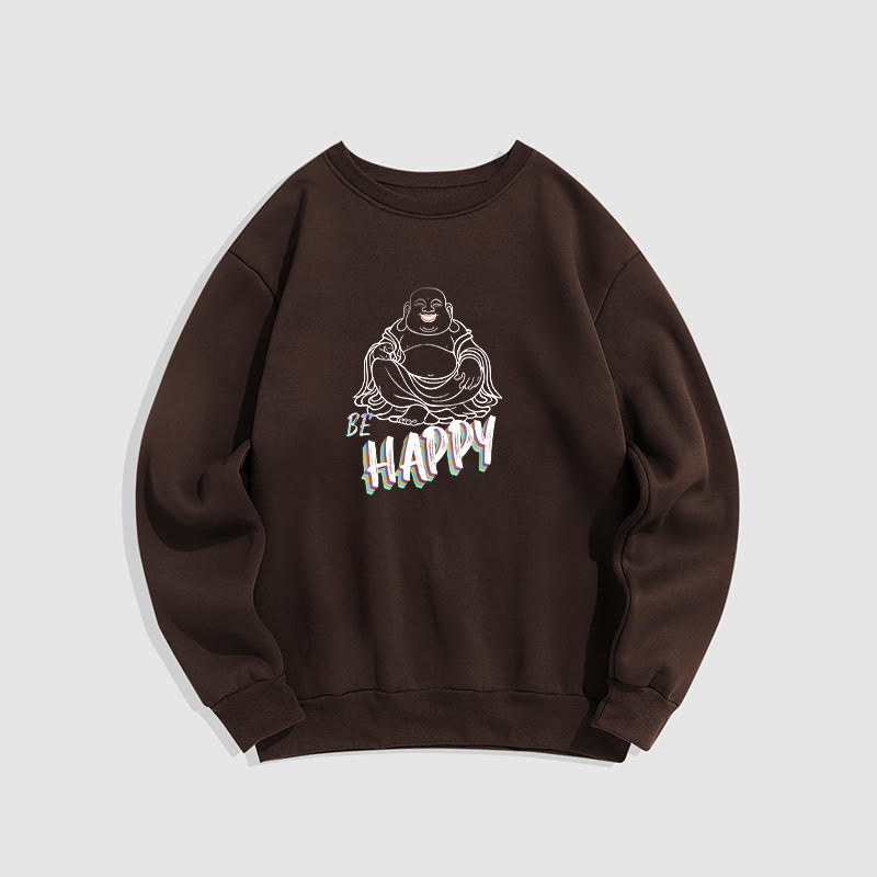 Sweat-shirt doublé polaire Bouddha rieur BE HAPPY Buddha Stones