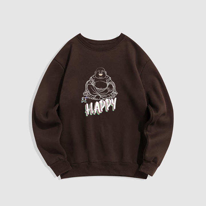 Sweat-shirt doublé polaire Bouddha rieur BE HAPPY Buddha Stones