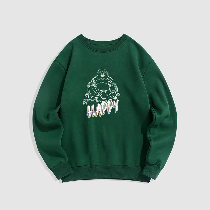 Sweat-shirt doublé polaire Bouddha rieur BE HAPPY Buddha Stones