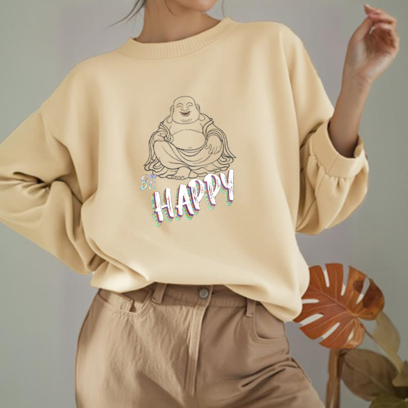 Sweat-shirt doublé polaire Bouddha rieur BE HAPPY Buddha Stones