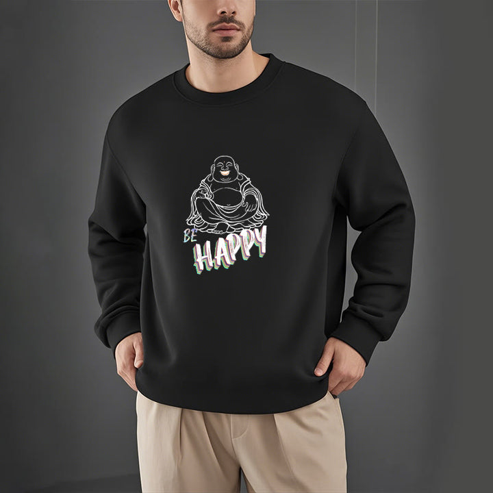 Sweat-shirt doublé polaire Bouddha rieur BE HAPPY Buddha Stones