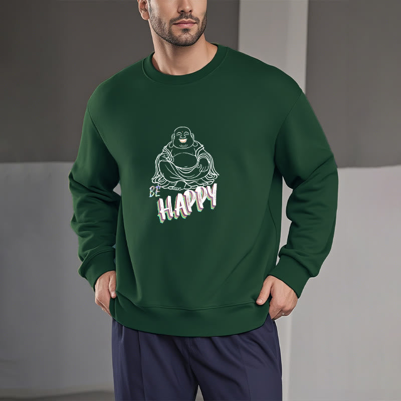 Sweat-shirt doublé polaire Bouddha rieur BE HAPPY Buddha Stones