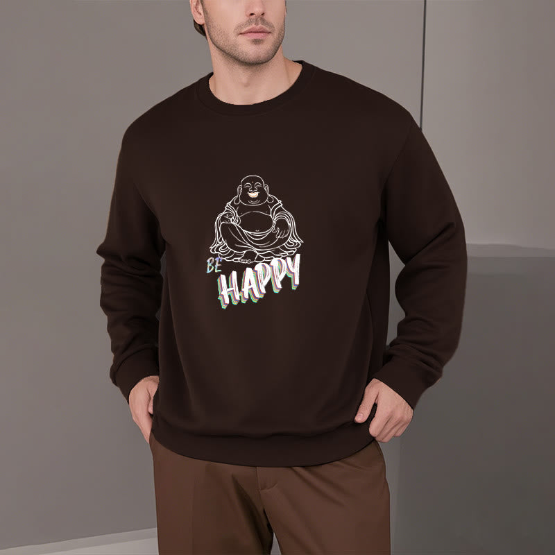Sweat-shirt doublé polaire Bouddha rieur BE HAPPY Buddha Stones
