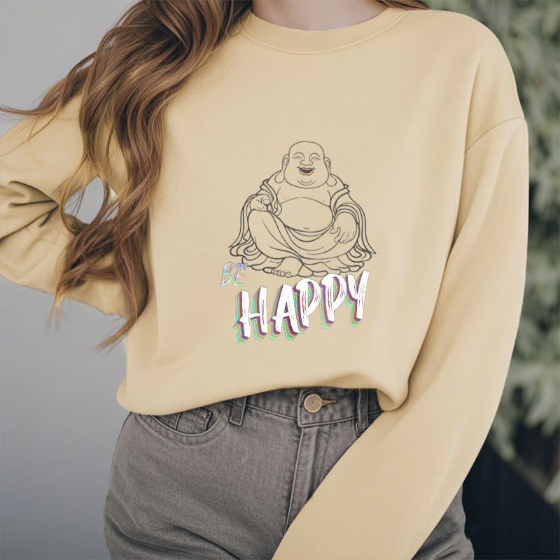 Sweat-shirt doublé polaire Bouddha rieur BE HAPPY Buddha Stones