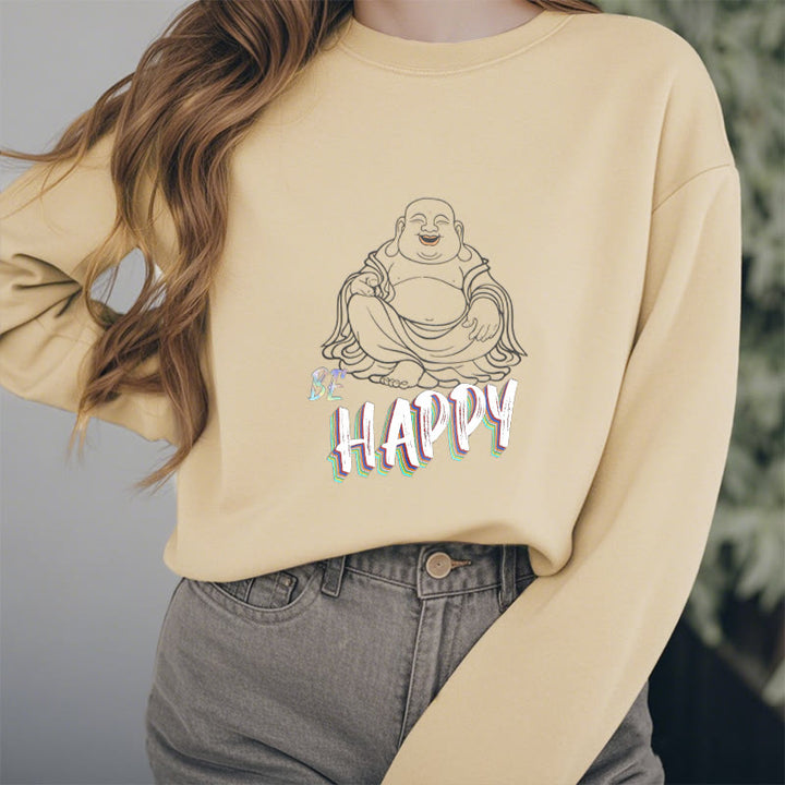 Sweat-shirt doublé polaire Bouddha rieur BE HAPPY Buddha Stones