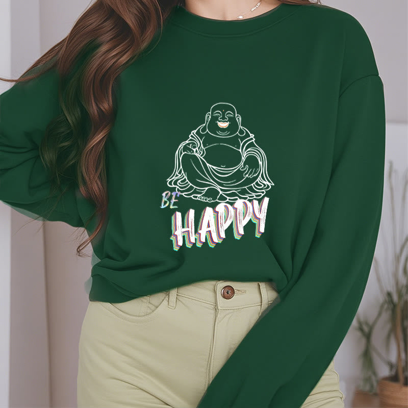 Sweat-shirt doublé polaire Bouddha rieur BE HAPPY Buddha Stones