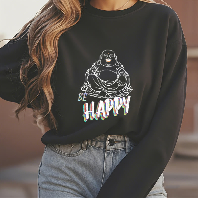 Sweat-shirt doublé polaire Bouddha rieur BE HAPPY Buddha Stones