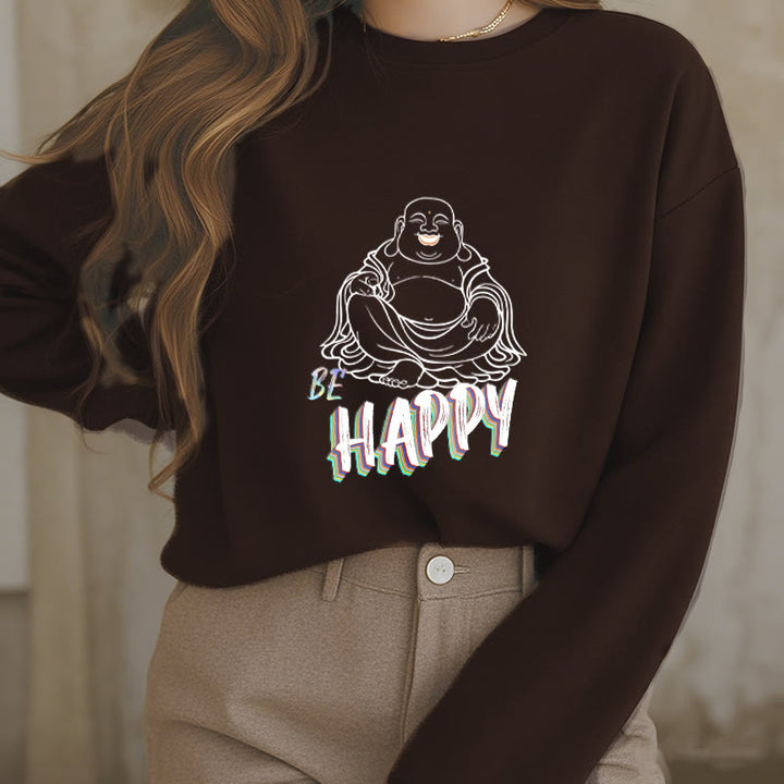 Sweat-shirt doublé polaire Bouddha rieur BE HAPPY Buddha Stones