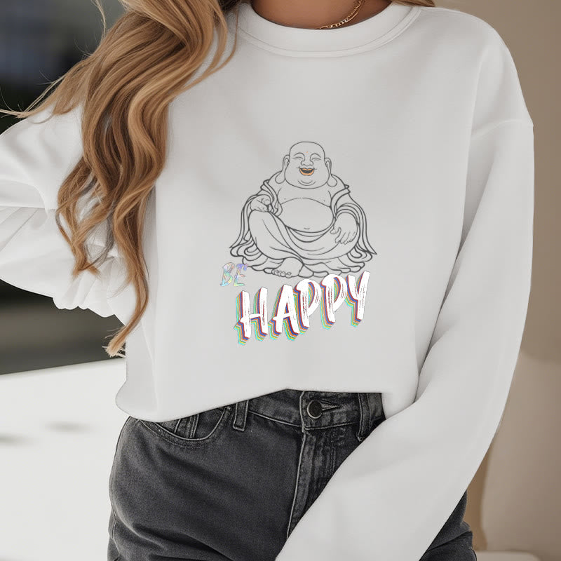 Sweat-shirt doublé polaire Bouddha rieur BE HAPPY Buddha Stones