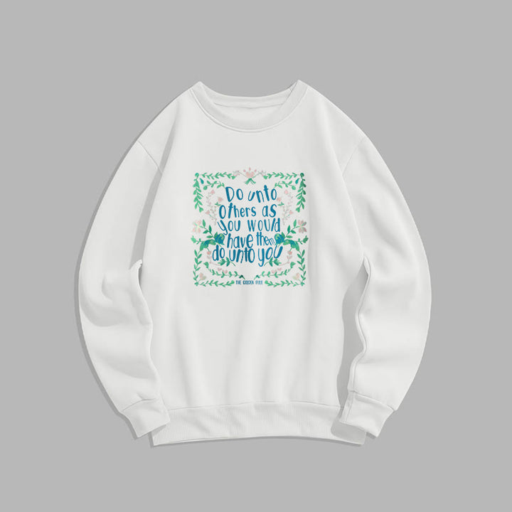 Sweat-shirt à col rond doublé en polaire Buddha Stones The Golden Rule