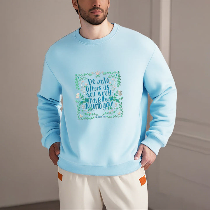 Sweat-shirt à col rond doublé en polaire Buddha Stones The Golden Rule