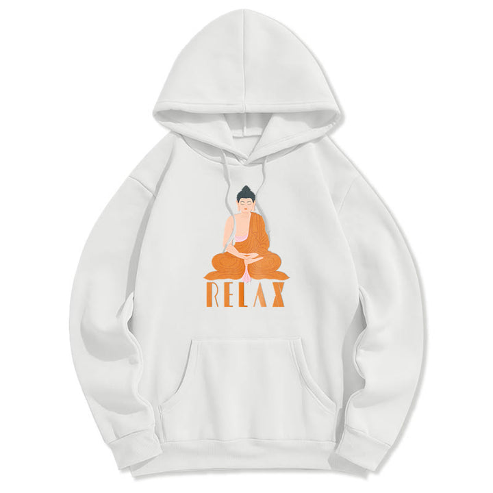 Sweat à capuche en polyester doublé polaire Buddha Stones RELAX