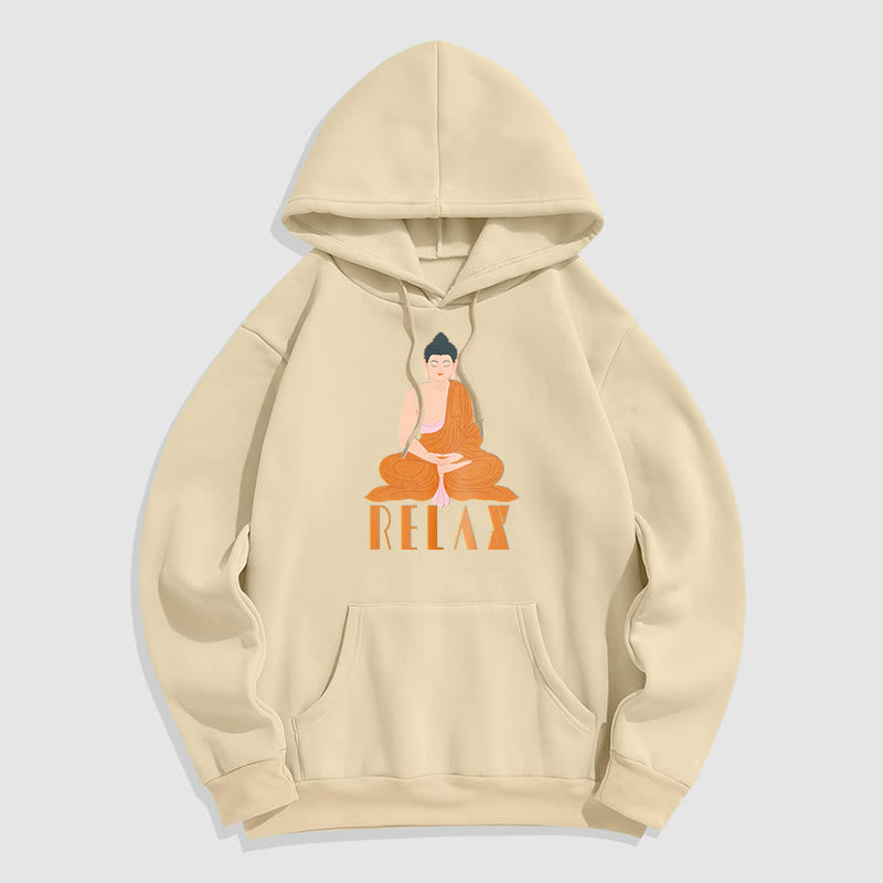 Sweat à capuche en polyester doublé polaire Buddha Stones RELAX