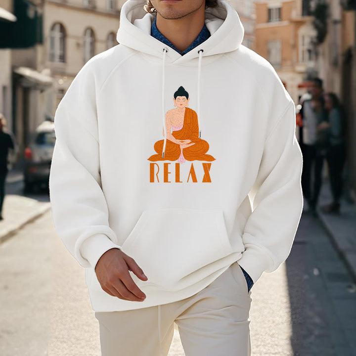 Sweat à capuche en polyester doublé polaire Buddha Stones RELAX