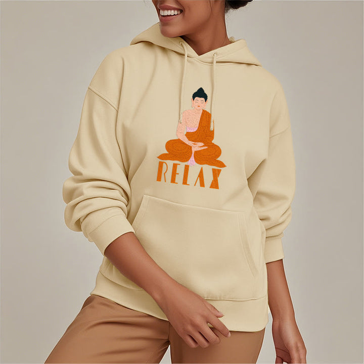Sweat à capuche en polyester doublé polaire Buddha Stones RELAX