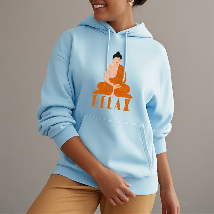 Sweat à capuche en polyester doublé polaire Buddha Stones RELAX